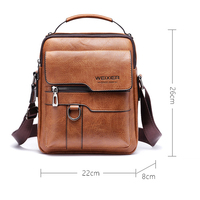 الرجال Vintage حقائب جلدية Crossbody الكتف عالية الجودة حمل موضة رجال الأعمال رسول حقيبة جلدية حقائب فاني حزمة - الصورة 6